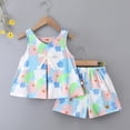 thumbnail image 2 of Toddler Baby Girl Summer Clothes Tank Top with flower and Boho Shorts Cute Daily Outfits Set Girls Summer Set 1-8 Years,3-4 Years, 2 of 3
