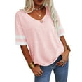 thumbnail image 4 of Dellytop Women V-Neck Half Sleeves Solid T Shirt, 4 of 6