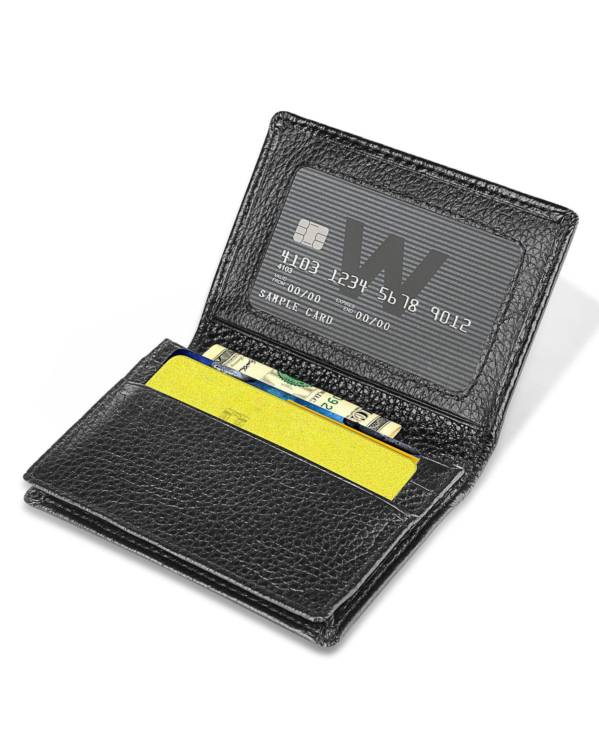 Zodaca Men's Genuine Leather Card Holder ID Credit Case Money Holder - Black (Gift Idea ...