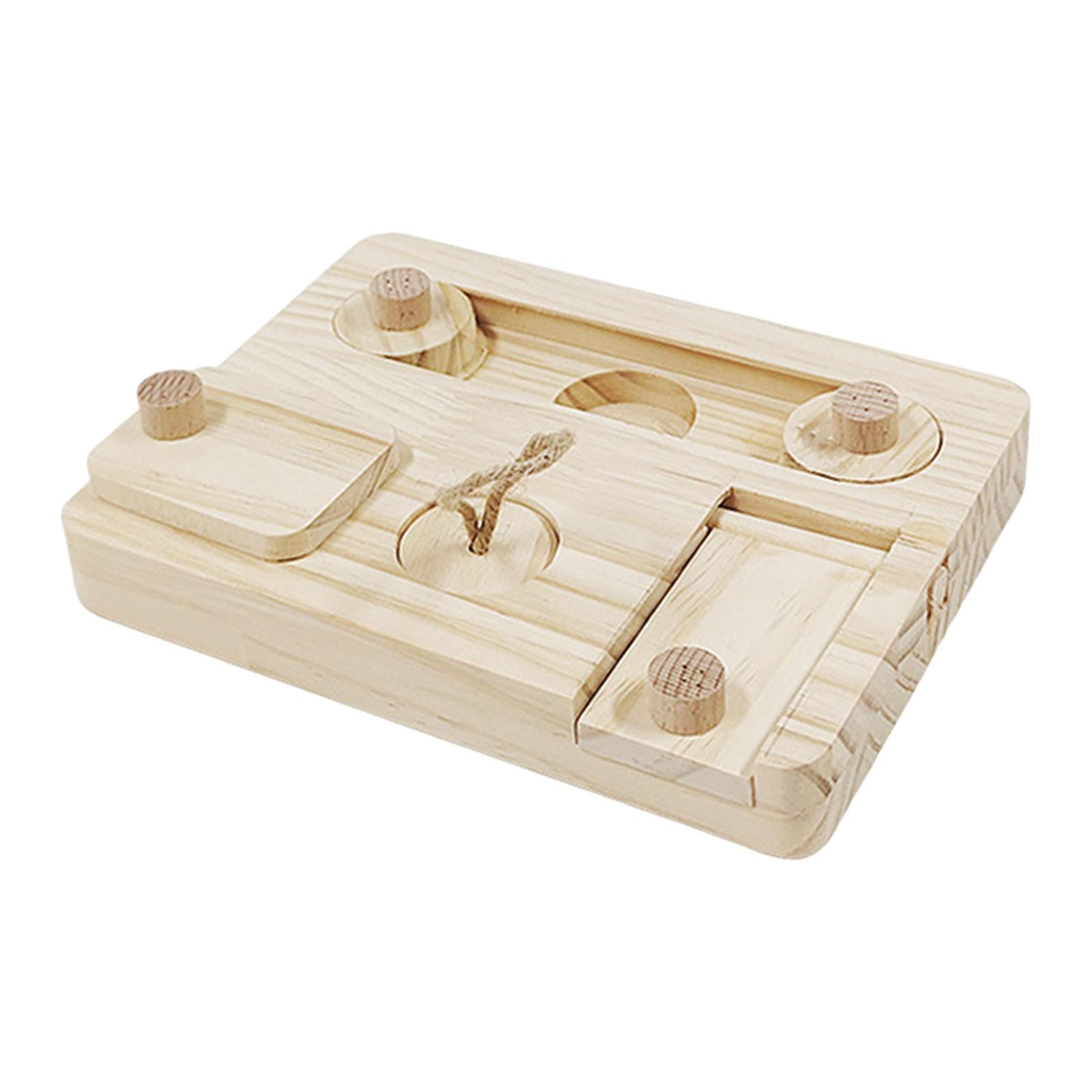 Wooden Enrichment Foraging Toy Chew Toys Hide Treats Puzzle Game Treat Dispenser style E