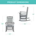 thumbnail image 7 of Best Choice Products All-Weather Rocking Chair, Indoor Outdoor HDPE Porch Rocker w/ 300lb Weight Capacity - Gray, 7 of 7
