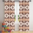 thumbnail image 5 of Blackout Kids Curtains,Brown Geometric Boho Pattern Childrens Insulated Curtains Set Of 2,Bedroom Essentials,Toddler Room Decor 42x84in(106x213cm), 5 of 5