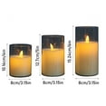 thumbnail image 2 of STGRGFHY 3pc Vanilla Scented Wax Flameless LED Gray Candles with Remote Timer,Glass Battery Operated Pillar Real Wax Candle Flickering Light Safe for Home,Spa,Gifts,Wedding Home Party Decor, 2 of 8