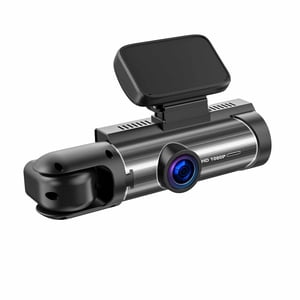 Kieccall Dual-Lens Dash Cam 1080P - Front & Inside Recording With IR Night Vision, HDR, Loop Recording & Motion Detection For In-Car Safety