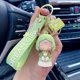 thumbnail image 2 of Llavero lindo de PVC para damas y niñas, regalo 3d para mochilas de mujer, llavero de metal, colgante de decoración, llave de coche, incluye una bolsa de regalo, verde Feliz Sencillez, 2 of 5