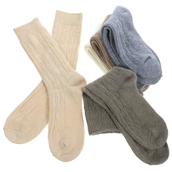 LEORX 5 Pairs Women's Boot Socks Warm Breathable Ankle Length for Work Daily Activities