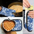 thumbnail image 5 of Yayeee Oven Mitts and Pot Holder Set of 2 Heat Resistant Kitchen Gloves Baking Hot Pad, Blue Garden Pattern, 5 of 5