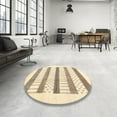 thumbnail image 3 of Ahgly Company Indoor Round Contemporary Golden Blonde Gold Solid Area Rugs, 8' Round, 3 of 6