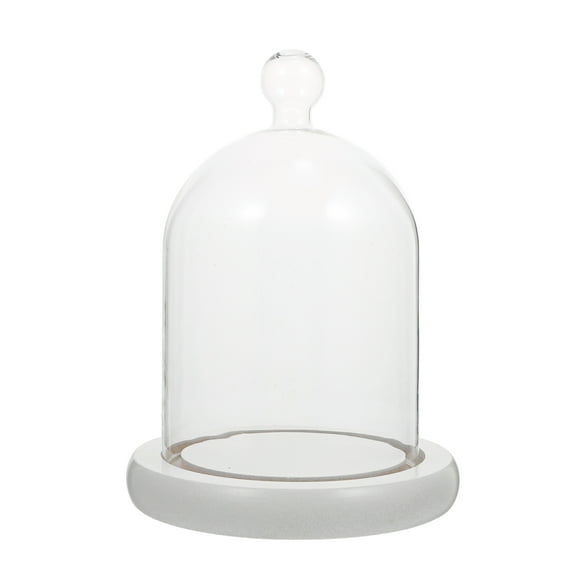 ORDDIART Cake Glass Dome Home Decoration Round Dome White 1Pc