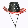 thumbnail image 3 of Sombreros de paja con bandera para mujer, sombreros de ala ancha para exteriores, sombreros de paja, sombrero de mezclilla con estampado de bandera del Día de la Independencia, sombrero para mujer, 3 of 4