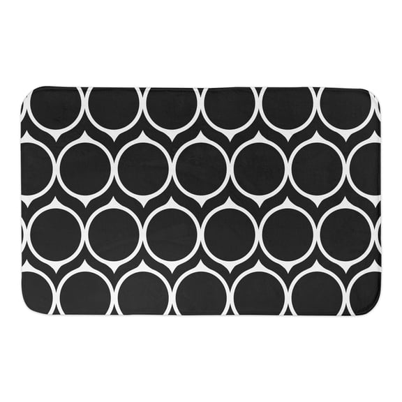 Creative Products Black Mid Mod Circles 34x21 Bath Mat