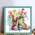 thumbnail image 2 of Hilo Algodón Bordado 18CT Botas Pareja Impresas Punto Cruz 30x30cm, 2 of 9