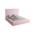 thumbnail image 3 of Meridian Furniture Bliss Solid Wood Tufted Velvet King Bed in Pink, 3 of 9