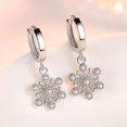 thumbnail image 2 of Boucles d'Oreilles 2pcs Argent Placage Femme Bijoux de Haute Qualité Rétro Creux Flocon de Neige simple long (HTOOQ)), 2 of 3