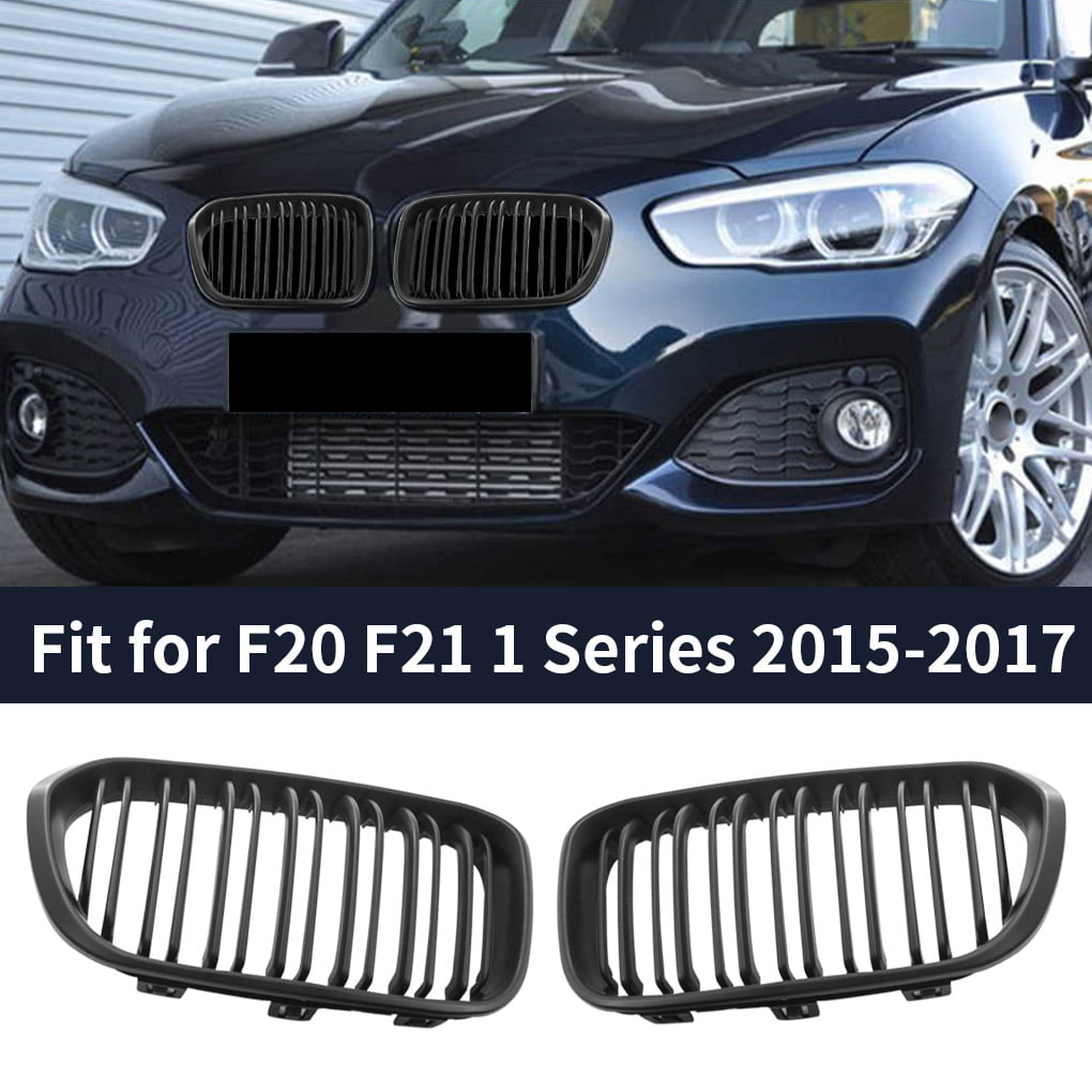 2x New Front Kidney Grill Grille For BMW F21 F21 1 Series 2015-2017 Gloss Black