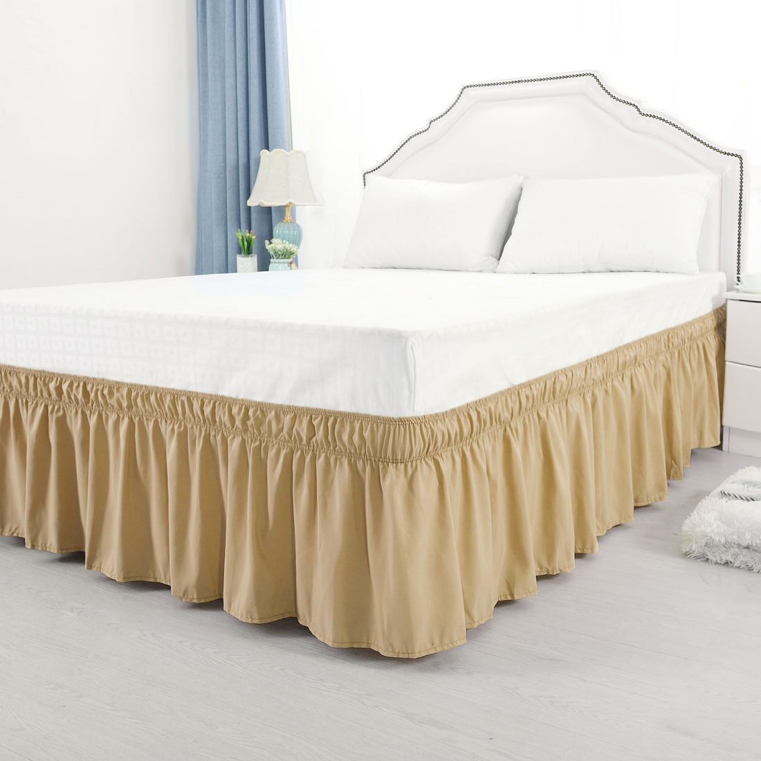 Details about   Ruffle Wrap Bed Skirt Elastic Three-layer Cake Bedding Dress Color Matching Cute 