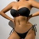 thumbnail image 4 of Bikini Sexy con diamantes de imitación para mujer, traje de baño de 3 piezas con Tanga, banda de diamante brillante, realce verde, cadena de Metal, traje de baño de lujo, 4 of 5