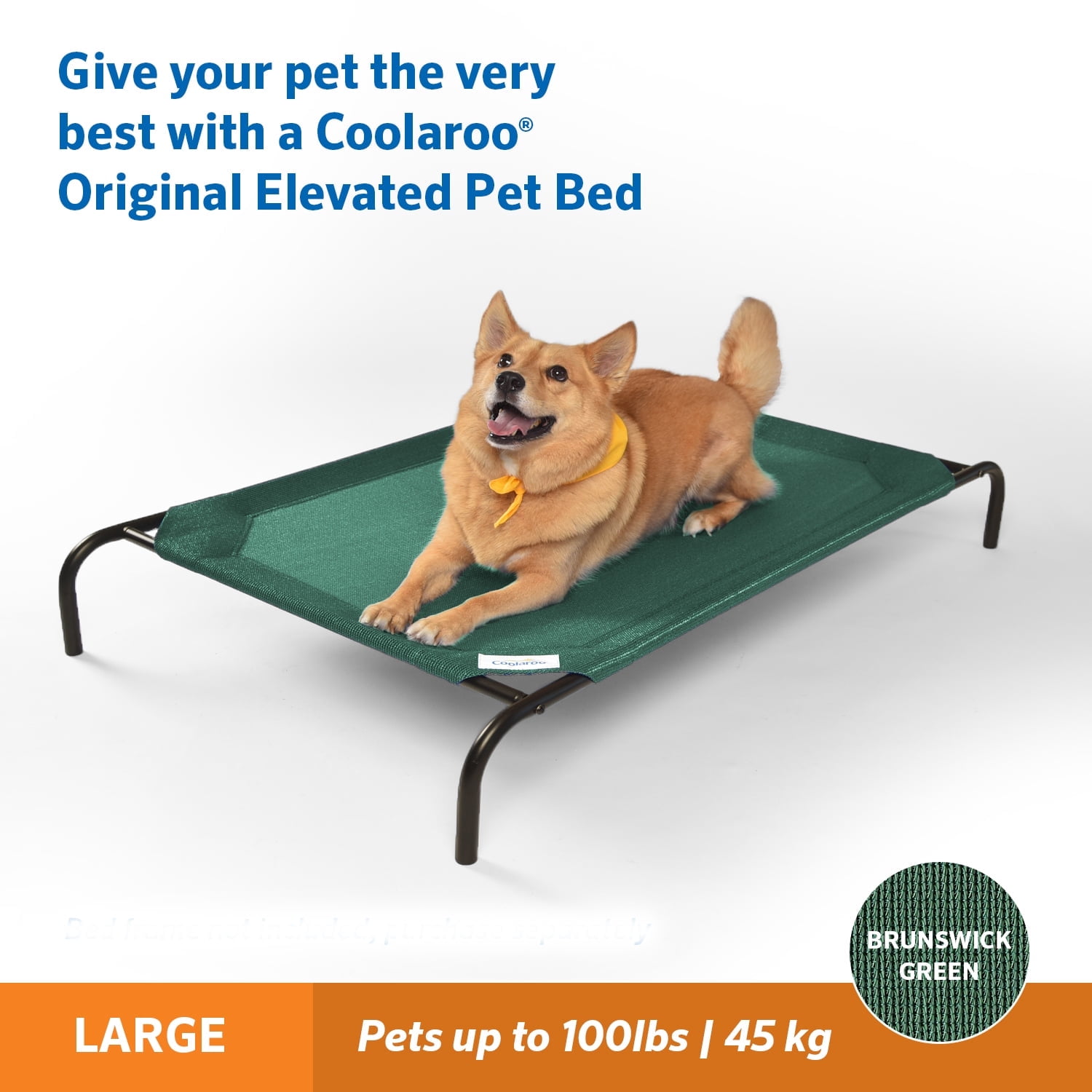 Coolaroo Elevated Large Dog Cot Bed Brunswick Green Indoor Outdoor Use Walmart