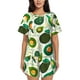 thumbnail image 1 of Fotbe Green Avocado Conjunto de Pijama Estampado para Mujer, 2 Piezas, Ropa de Dormir con Camiseta de Manga Corta y Shorts Suaves-Medium, 1 of 6
