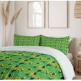 thumbnail image 6 of Ambesonne Forest Duvet Cover Sets, Tropical Toucans on Leaves, 2-King, Fern Green Lime Green, 6 of 7