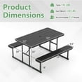 thumbnail image 3 of Costway Picnic Table Bench Set for 2-4 People Outdoor Rectangular Camping Dining Table Black, 3 of 10