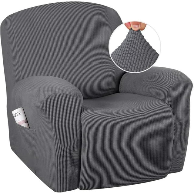 Super Stretch Recliner Couch Covers Chair Cover Form Fitted Non Slip Reclining Slipcovers for Standard Large Recliner, Soft Thick