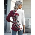 thumbnail image 3 of Blusa Zeagoo con estampado floral de manga 3/4 tipo túnica para mujer, 3 of 5