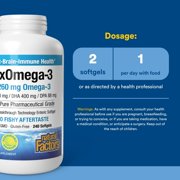 Natural Factors RxOmega-3, Natural Support for Heart Health with DHA and EPA, Daily Dietary Supplement, 240 Softgels