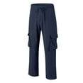 thumbnail image 6 of Flex Pants For Men, Casual Insulated Pants Relaxed Fit Lined Pants Pantalones Para Fleece Lined Pants Men's Stretch Cargo Pants Winter Cargo Pants Men Pantalones L Blue, 6 of 6