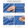 thumbnail image 3 of QUALFORT Women’s V-Neck Cable Knit Sweater, Lightweight Long Sleeve Pullover, Blue, Size XL, 3 of 7