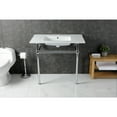 thumbnail image 2 of Kingston Brass KVBH37227W4C Templeton 37" Ceramic Console Sink with Brass Legs (4-Inch, 3-Hole), White/Polished Chrome, 2 of 8