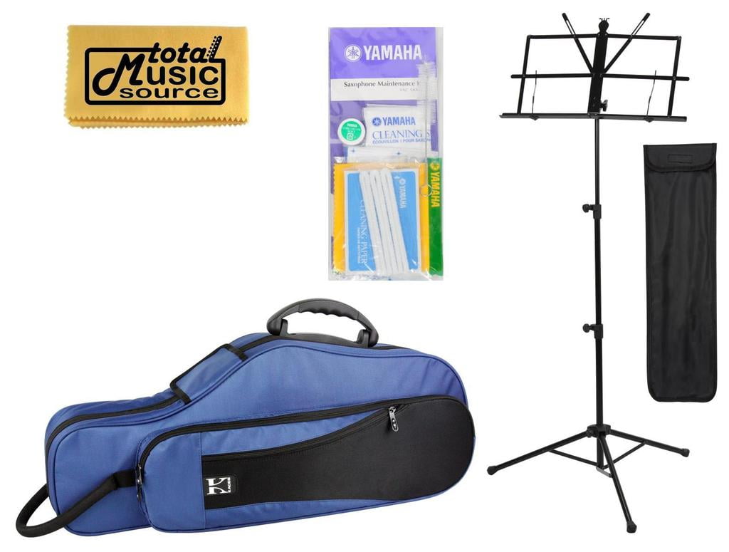 TMS Back To School Alto Sax Bundle w/ Blue Kaces Case, Music Stand