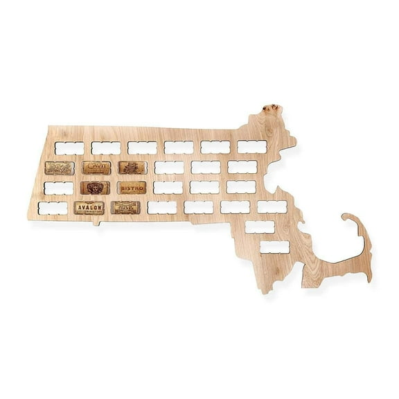 Massachusetts Wine Cork Map