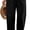 A#002-black, variant on Women's Capri Pants Mid-Calf Length Smocked High Waisted Linen Capris Baggy Summer Wide Leg Flow Cropped Beach Pants