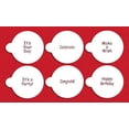 thumbnail image 2 of Designer Stencils It's a Party Cookie Stencil Set, (HAPPY BIRTHDAY - CONGRATS - IT'S A PARTY - MAKE A WISH - CELEBRATE), Beige/semi-transparent, 2 of 4
