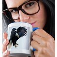 thumbnail image 2 of 3dRose, Majestic American Bald Eagle going in for the attack., 11oz Two-Tone Blue Mug, 2 of 7