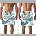 thumbnail image 3 of luoweisi Men's Beach Shorts Quick Dry Swim Trunks with Mesh Lining Seagull L, 3 of 5
