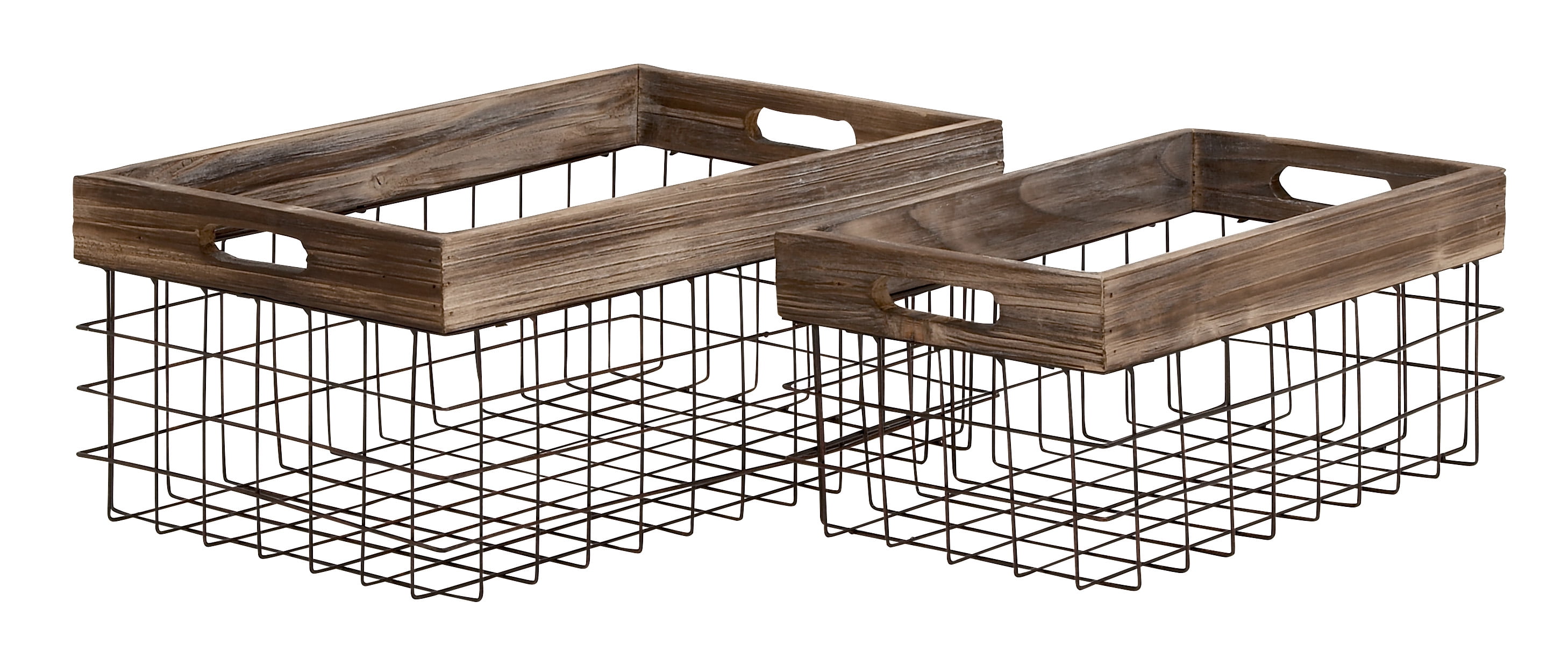 Decmode - Large, Rectangular Farmhouse Style Wood & Metal ...