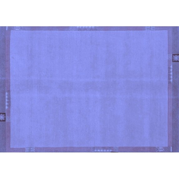 Ahgly Company Machine Washable Indoor Rectangle Abstract Blue Modern Area Rugs, 4' x 6'