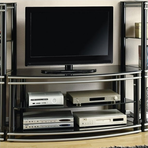 Coaster Curved TV Stand in Black and Silver Walmart.ca