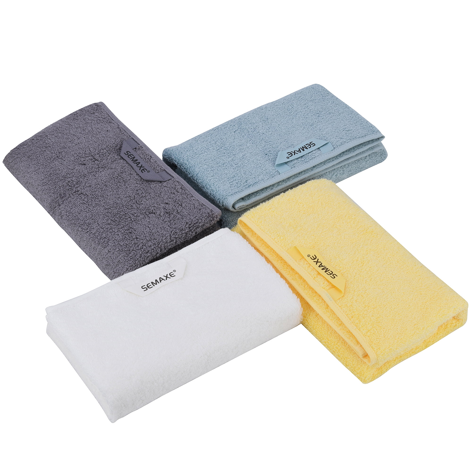 SEMAXE 4 Piece Hand Towel Set. 600GSM LongStaple Purcotton Towels for