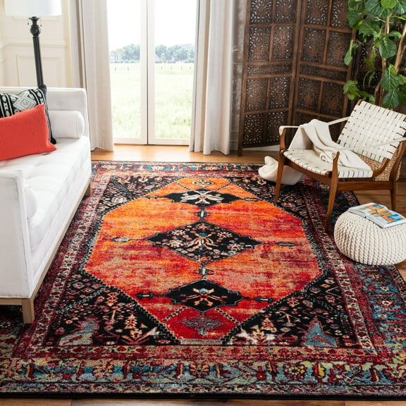 SAFAVIEH Vintage Hamadan Samia Traditional Area Rug, Orange/Multi, 8' x 10'