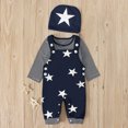 thumbnail image 4 of Gerichy Toddler Baby Boy Clothes Fall Winter Outfit, Baby Sets Stripe T-shirt Top Print Suspender Trousersl Hat Outfits Set, 4 of 4