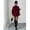 Burgundy, variant on Women's Khaki Cloak Shawl Scarf Waist Belt Decor Jacket, Burgundy, Sizes