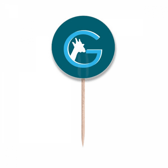 Height Giraffe Outline Neck Toothpick Flags Round Labels Party Decoration