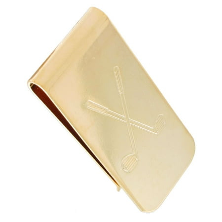Golf Money Clips - Ky & Co Yellow Gold Tone Golf Clubs Mens Money Clip