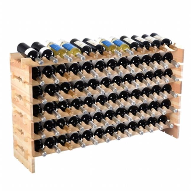 Basement Bar Wine Cellar Giantex 40 Bottle Wine Rack Wine Bottle Display Shelves Wood Stackable Storage Stand Wobbly-Free Wine Bottle Holder Organizer for Home Kitchen Free Standing Bottle Rack 