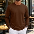 thumbnail image 2 of Nestiefly Men's Long Sleeve T-Shirts Lightweight Soft Crew Neck Gym Tees for Running Lounging Basic Tee Shirts Coffee L, 2 of 9
