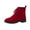 Wine, variant on KEGIRLOM Women's Fashionable Casual Winter Versatile Short Boots Solid Color Round Toe Front Lace-Up Thick Heel Low Heel Ankle Boots Brown 7