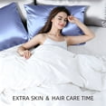 thumbnail image 5 of Silk Pillow Cases with Zipper,Pillow Case,Cornflower Blue,Standard,1pc, 5 of 7
